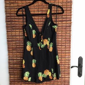 Black , pineapple , cut out romper
